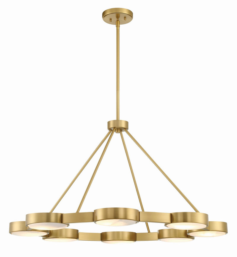 Crystorama ORS-738-MG-ST Eight Light Chandelier, Modern Gold