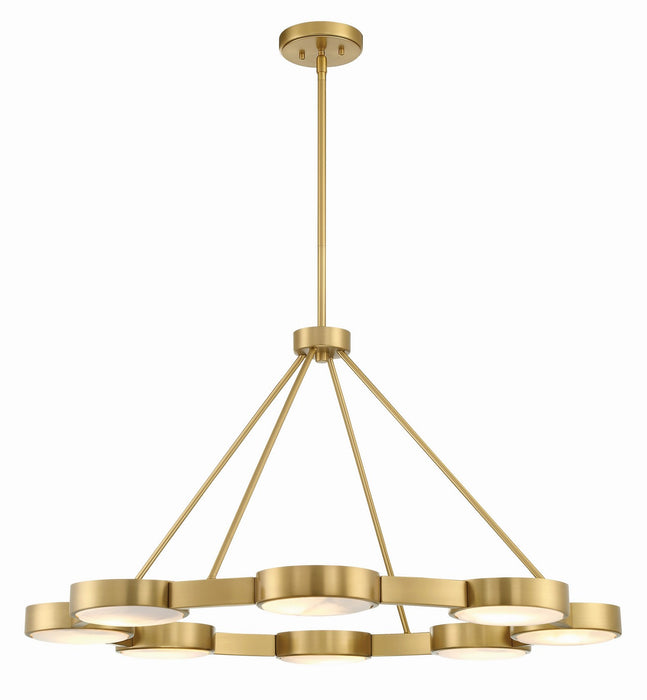 Crystorama ORS-738-MG-ST Eight Light Chandelier, Modern Gold