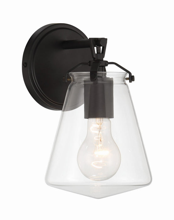 Crystorama VSS-7001-MK One Light Wall Sconce, Matte Black