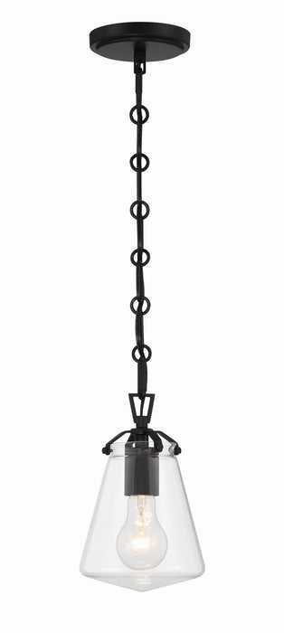 Crystorama VSS-7002-MK One Light Mini Pendant, Matte Black