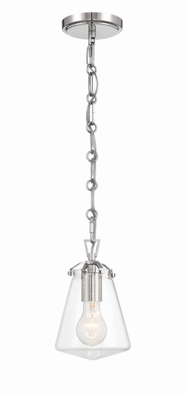Crystorama VSS-7002-PN One Light Mini Pendant, Polished Nickel