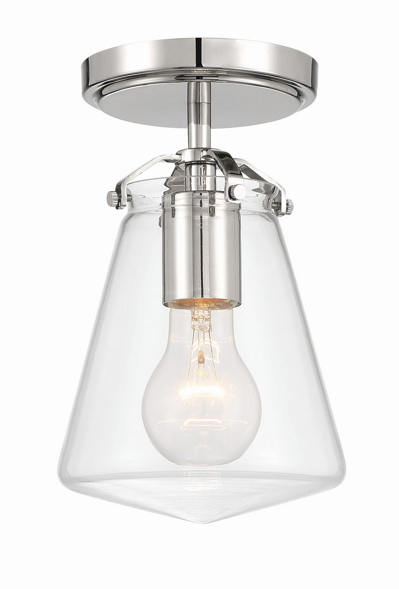 Crystorama VSS-7002-PN_CEILING One Light Semi Flush Mount, Polished Nickel