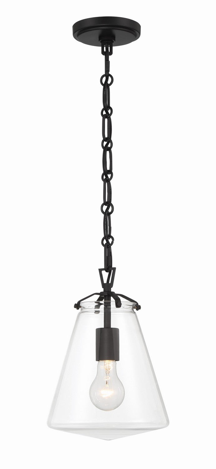Crystorama VSS-7003-MK One Light Mini Pendant, Matte Black