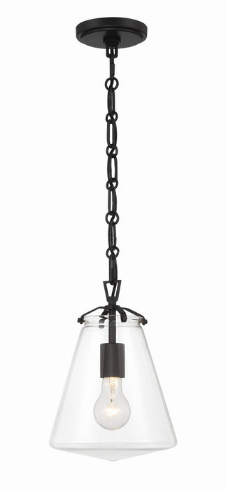 Crystorama VSS-7003-MK One Light Mini Pendant, Matte Black