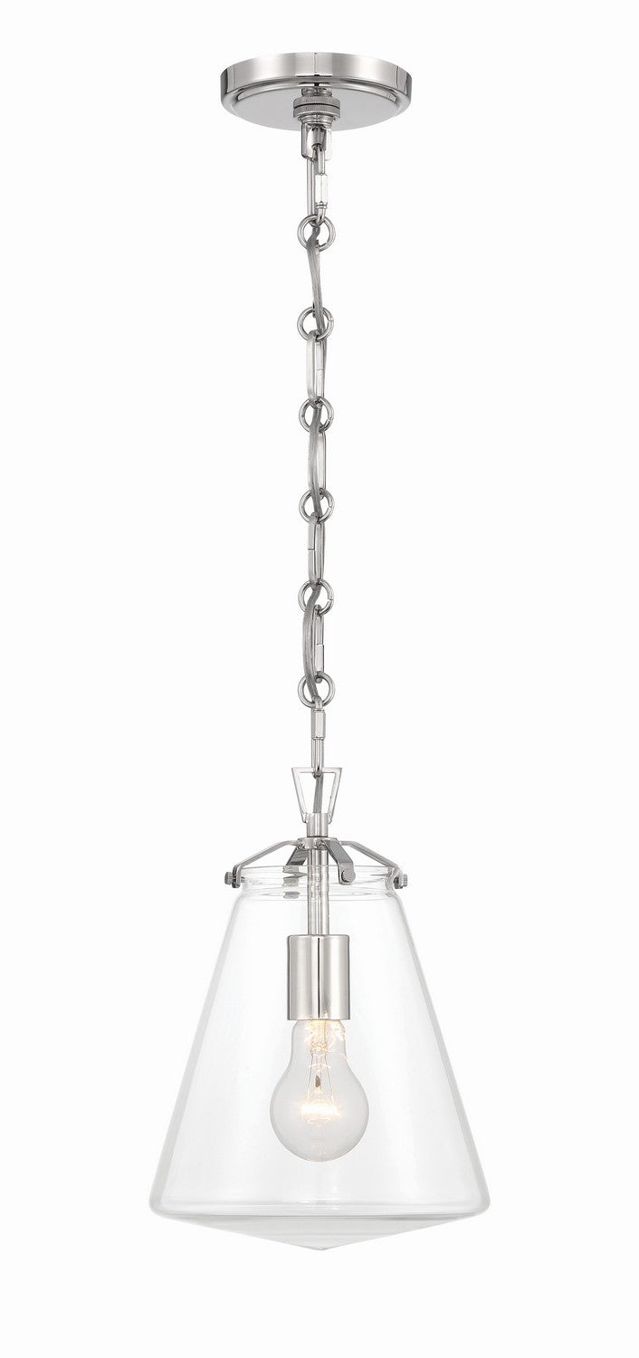 Crystorama VSS-7003-PN One Light Mini Pendant, Polished Nickel