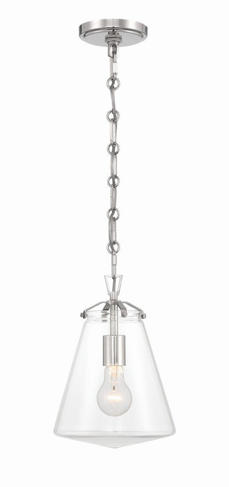 Crystorama VSS-7003-PN One Light Mini Pendant, Polished Nickel
