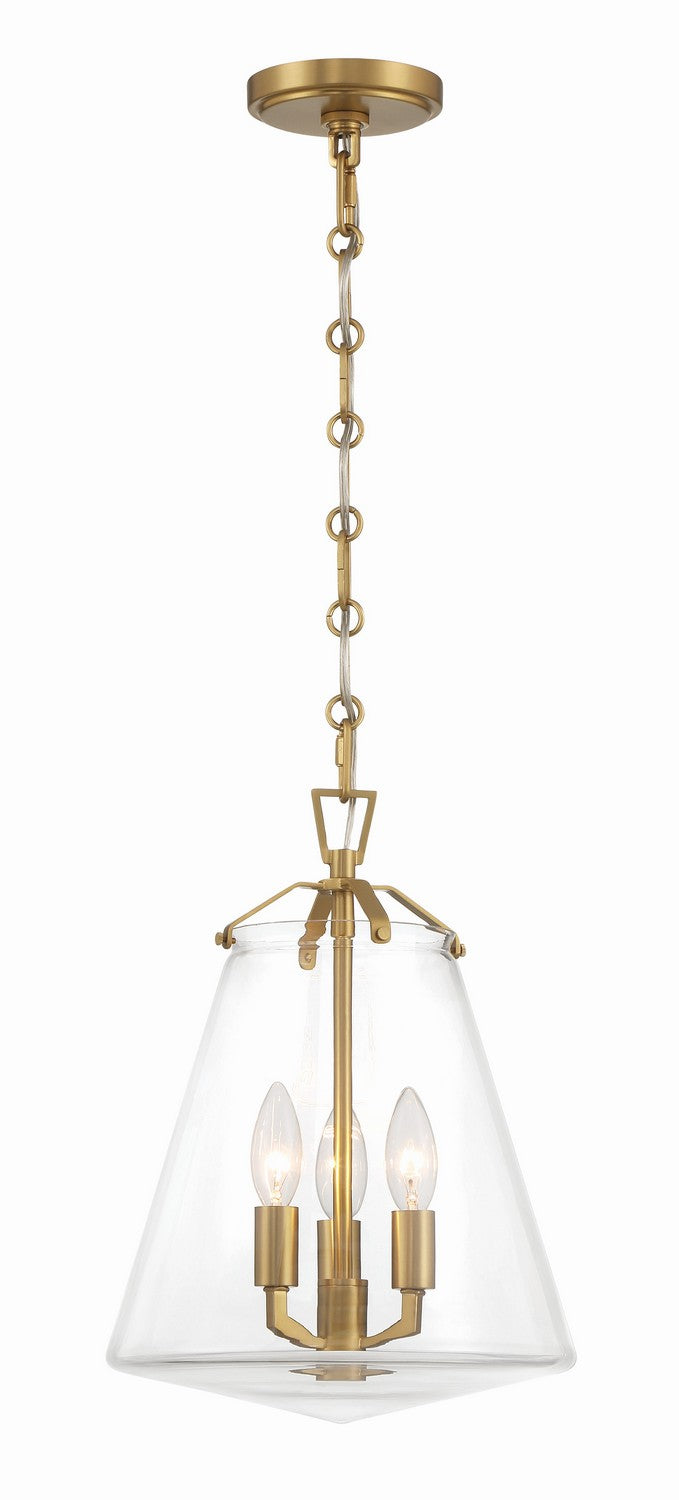 Crystorama VSS-7004-LG Three Light Mini Chandelier, Luxe Gold