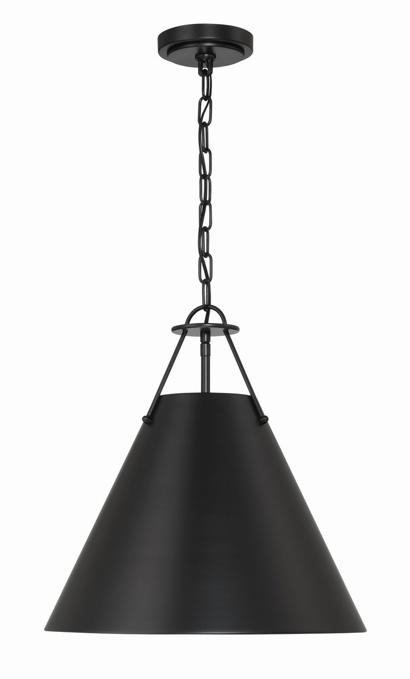 Crystorama XAV-B8305-MK Three Light Pendant, Matte Black