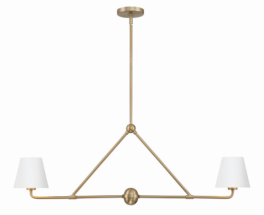 Crystorama XAV-B9302-VG-WH Two Light Chandelier, Vibrant Gold + White