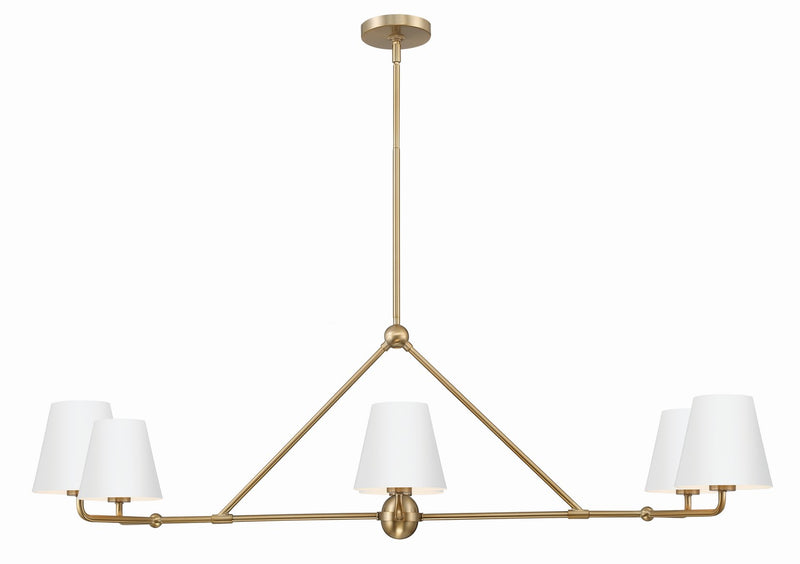 Crystorama XAV-B9306-VG-WH Six Light Chandelier, Vibrant Gold + White