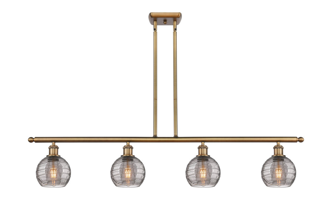 Innovations 516-4I-BB-G1213-6SM Four Light Island Pendant, Brushed Brass