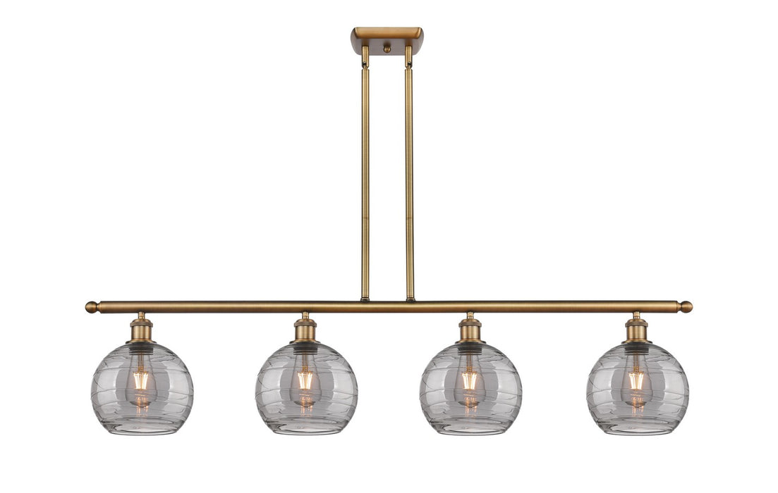 Innovations 516-4I-BB-G1213-8SM Four Light Island Pendant, Brushed Brass