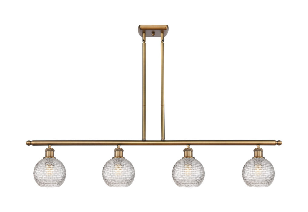 Innovations 516-4I-BB-G122C-6CL Four Light Island Pendant, Brushed Brass