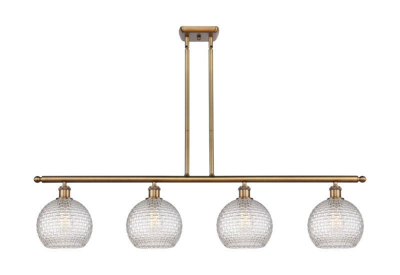Innovations 516-4I-BB-G122C-8CL Four Light Island Pendant, Brushed Brass