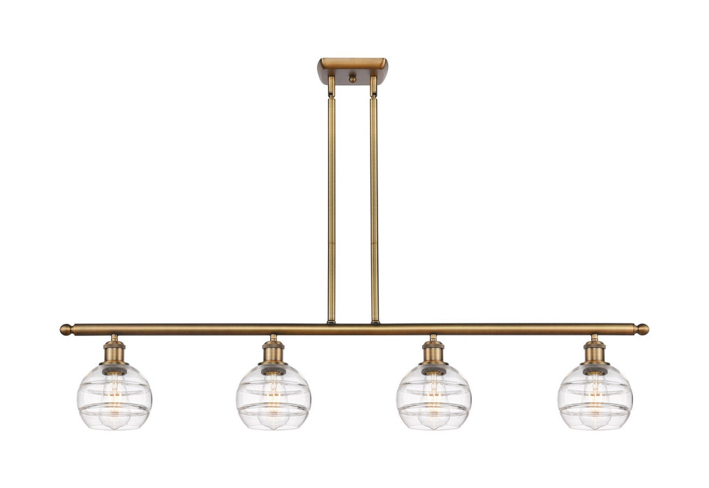 Innovations 516-4I-BB-G556-6CL Four Light Island Pendant, Brushed Brass