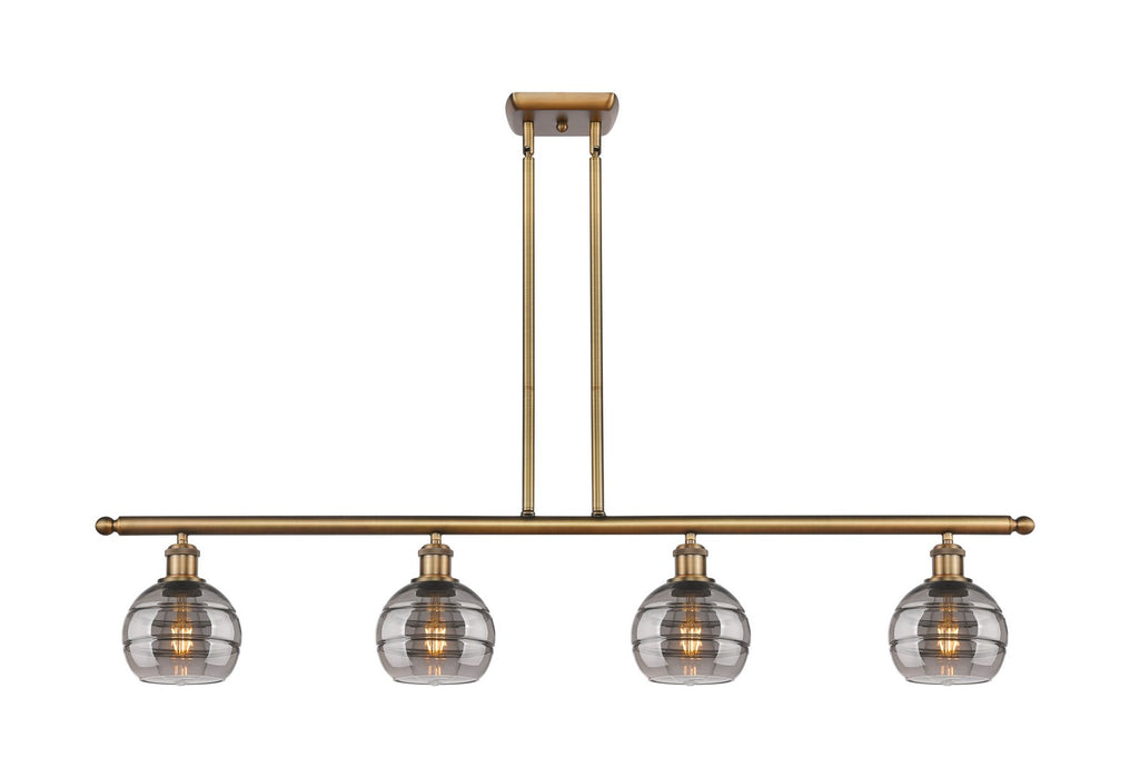 Innovations 516-4I-BB-G556-6SM Four Light Island Pendant, Brushed Brass