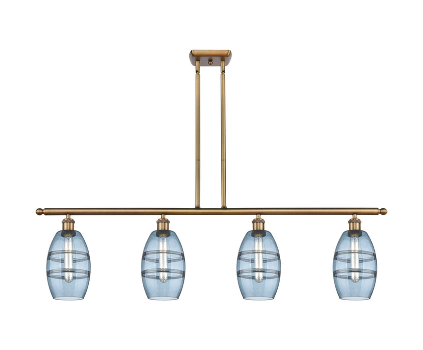 Innovations 516-4I-BB-G557-6BL Four Light Island Pendant, Brushed Brass