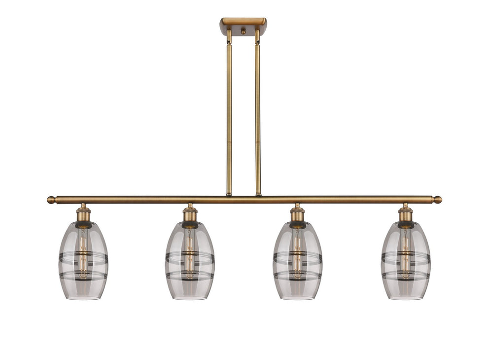 Innovations 516-4I-BB-G557-6SM Four Light Island Pendant, Brushed Brass