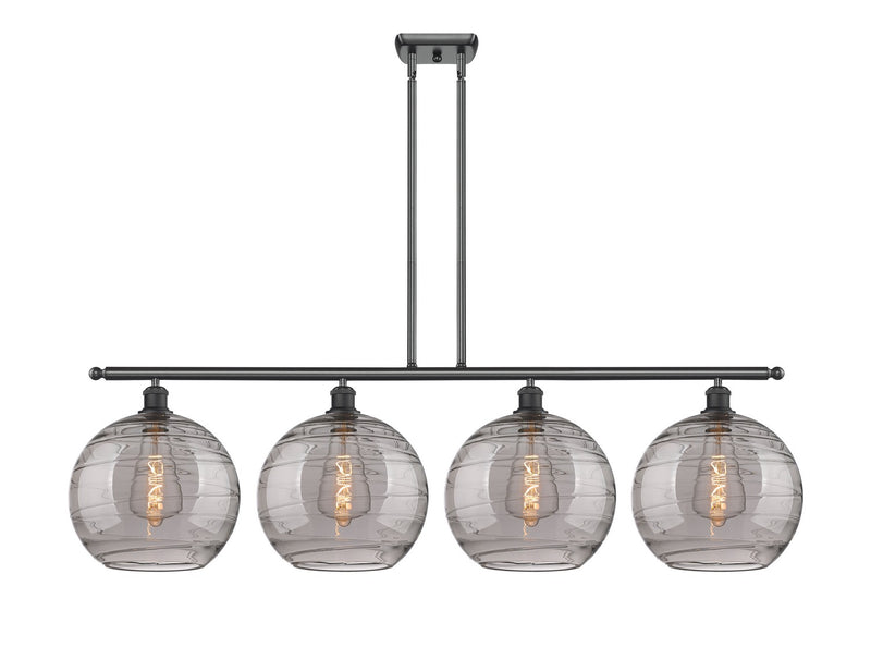Innovations 516-4I-BK-G1213-12SM Four Light Island Pendant, Matte Black