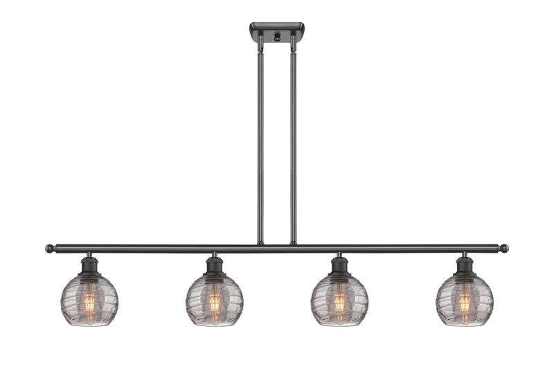 Innovations 516-4I-BK-G1213-6SM Four Light Island Pendant, Matte Black