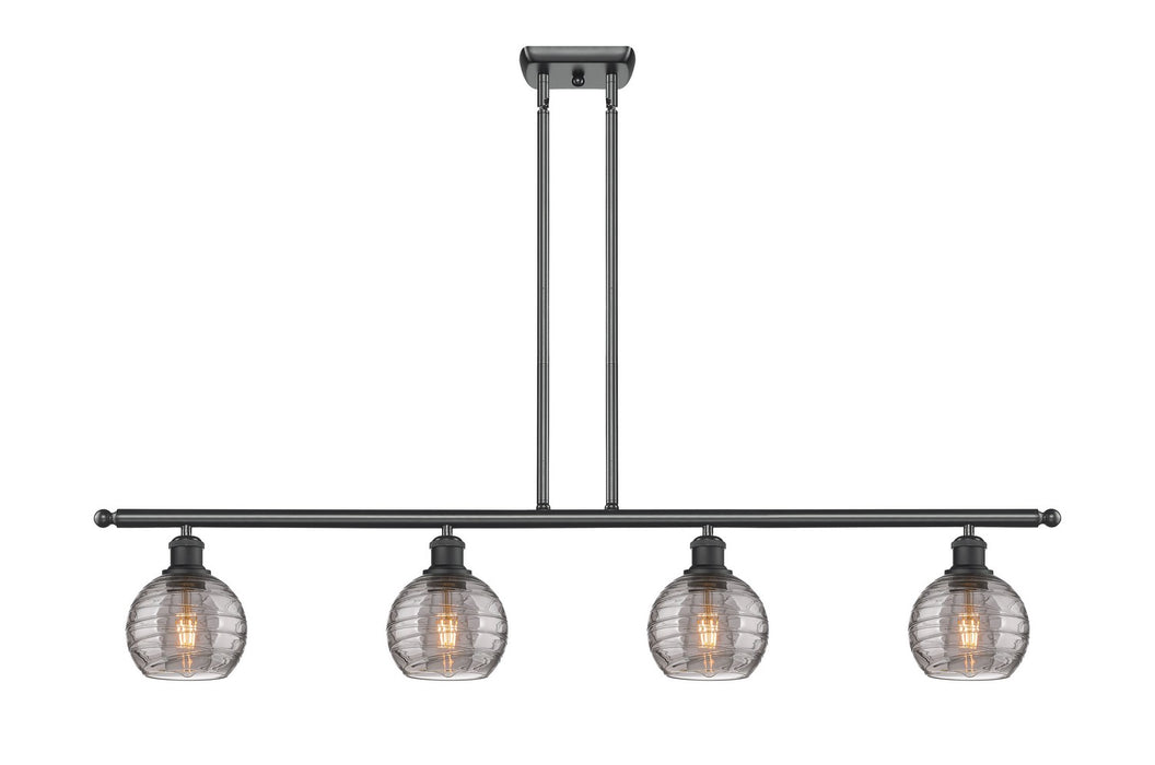 Innovations 516-4I-BK-G1213-6SM Four Light Island Pendant, Matte Black