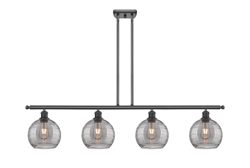 Innovations 516-4I-BK-G1213-8SM Four Light Island Pendant, Matte Black