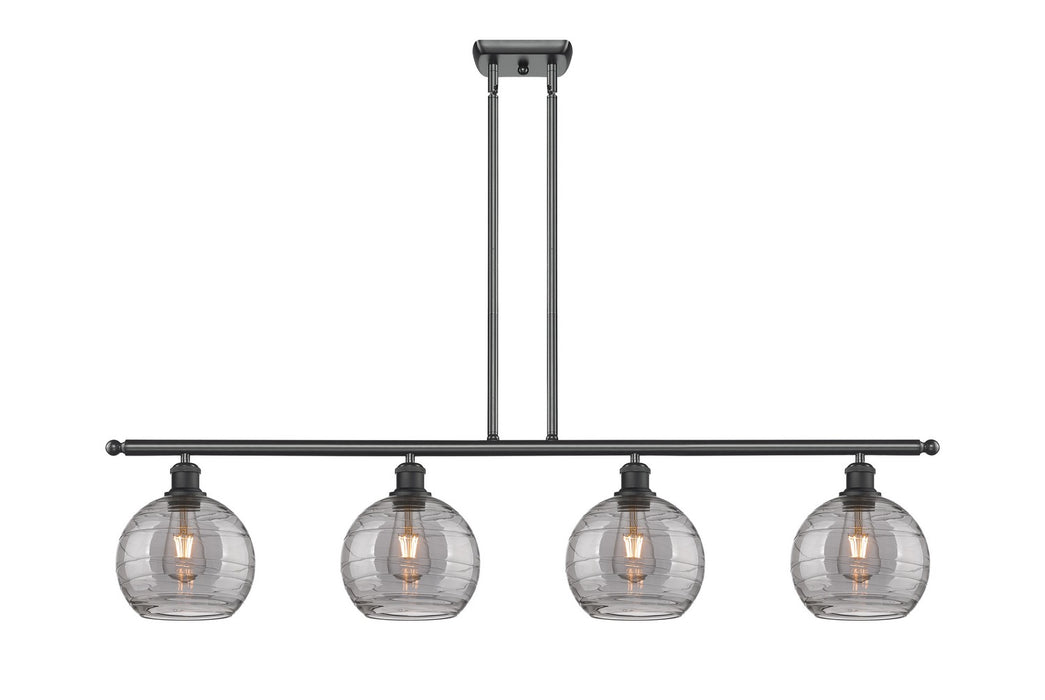 Innovations 516-4I-BK-G1213-8SM Four Light Island Pendant, Matte Black