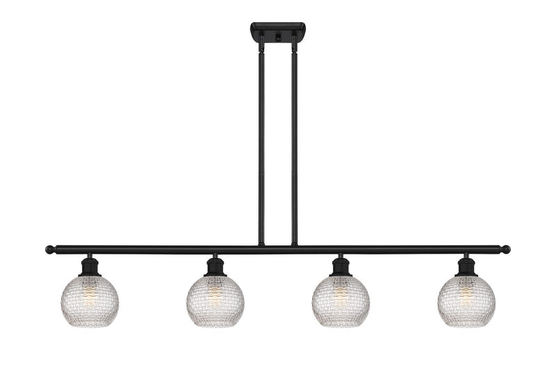 Innovations 516-4I-BK-G122C-6CL Four Light Island Pendant, Matte Black