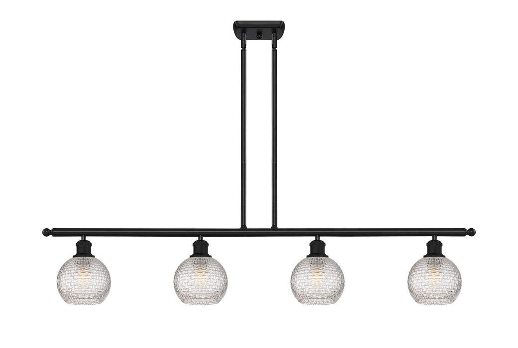 Innovations 516-4I-BK-G122C-6CL Four Light Island Pendant, Matte Black