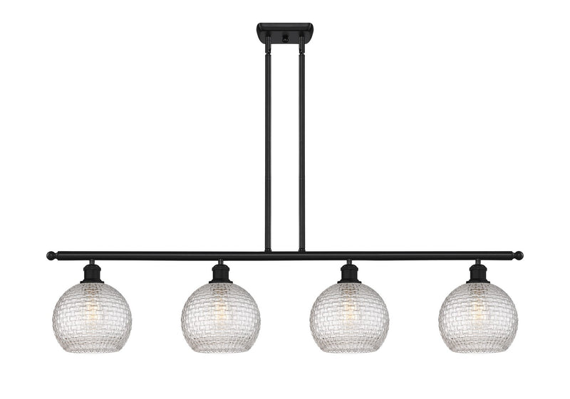 Innovations 516-4I-BK-G122C-8CL Four Light Island Pendant, Matte Black
