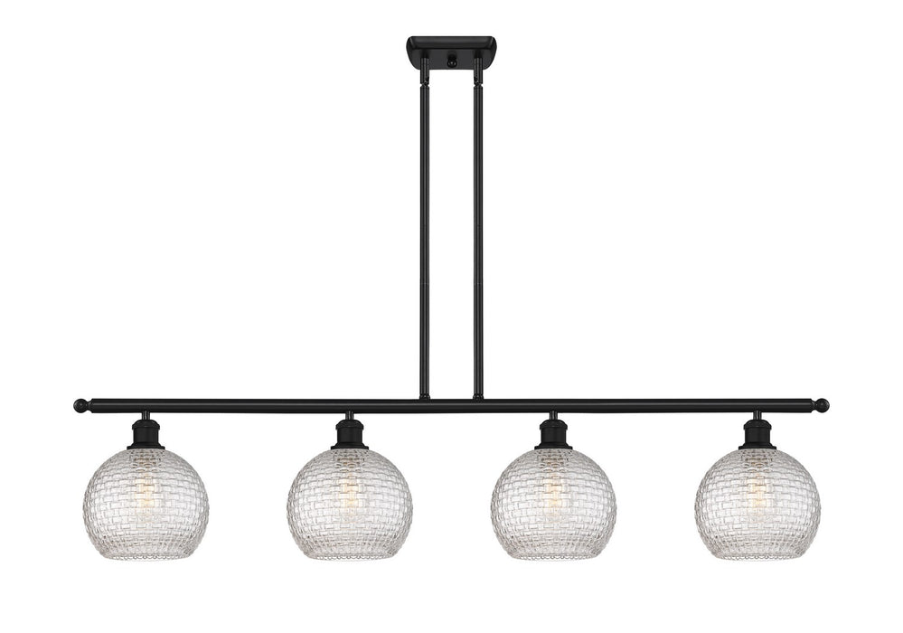 Innovations 516-4I-BK-G122C-8CL Four Light Island Pendant, Matte Black