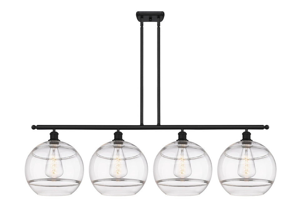 Innovations 516-4I-BK-G556-12CL Four Light Island Pendant, Matte Black