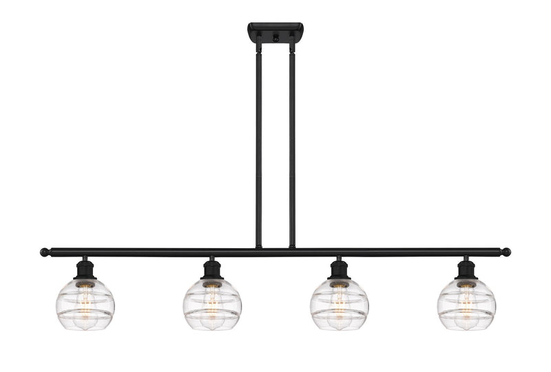 Innovations 516-4I-BK-G556-6CL Four Light Island Pendant, Matte Black