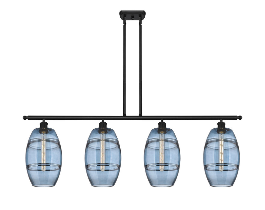 Innovations 516-4I-BK-G557-8BL Four Light Island Pendant, Matte Black