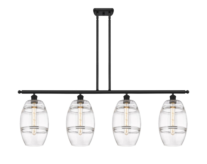 Innovations 516-4I-BK-G557-8CL Four Light Island Pendant, Matte Black
