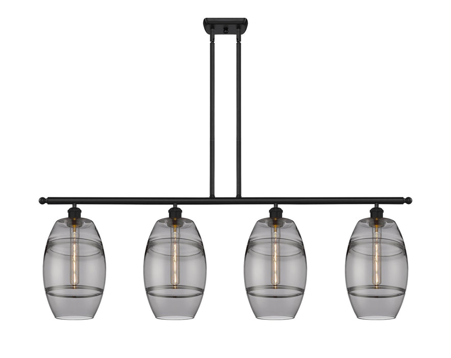 Innovations 516-4I-BK-G557-8SM Four Light Island Pendant, Matte Black