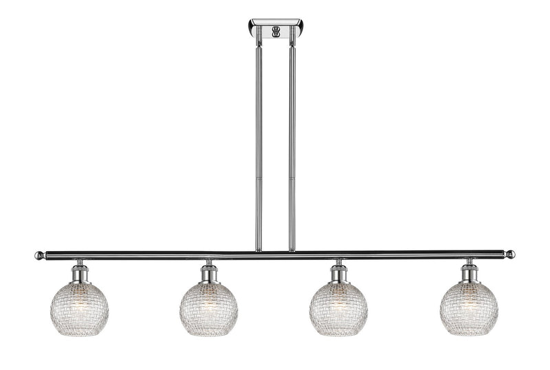 Innovations 516-4I-PC-G122C-6CL Four Light Island Pendant, Polished Chrome