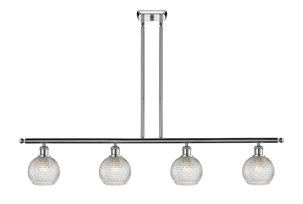 Innovations 516-4I-PC-G122C-6CL Four Light Island Pendant, Polished Chrome