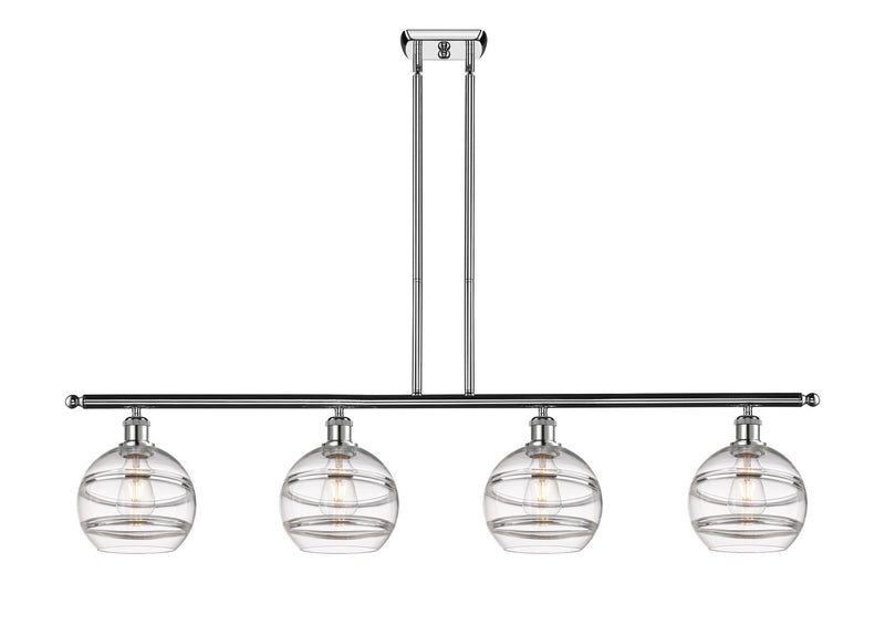 Innovations 516-4I-PC-G556-8CL Four Light Island Pendant, Polished Chrome