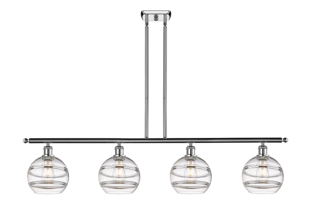 Innovations 516-4I-PC-G556-8CL Four Light Island Pendant, Polished Chrome