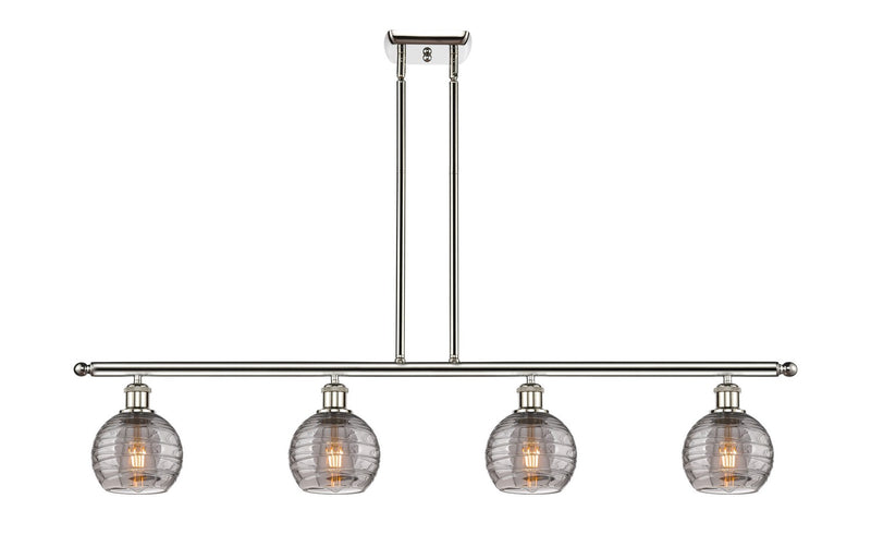 Innovations 516-4I-PN-G1213-6SM Four Light Island Pendant, Polished Nickel