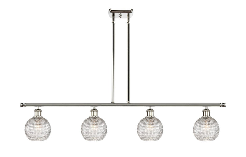Innovations 516-4I-PN-G122C-6CL Four Light Island Pendant, Polished Nickel