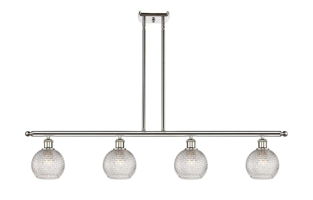 Innovations 516-4I-PN-G122C-6CL Four Light Island Pendant, Polished Nickel