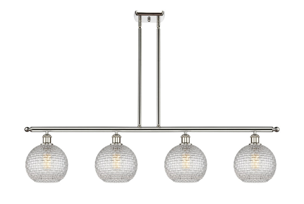 Innovations 516-4I-PN-G122C-8CL Four Light Island Pendant, Polished Nickel
