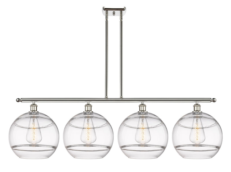 Innovations 516-4I-PN-G556-12CL Four Light Island Pendant, Polished Nickel