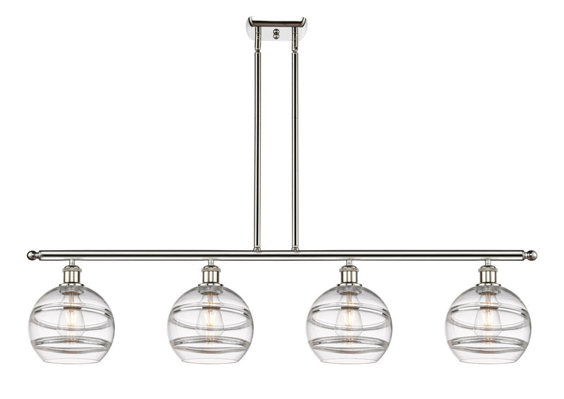 Innovations 516-4I-PN-G556-8CL Four Light Island Pendant, Polished Nickel
