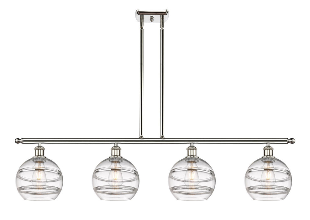 Innovations 516-4I-PN-G556-8CL Four Light Island Pendant, Polished Nickel