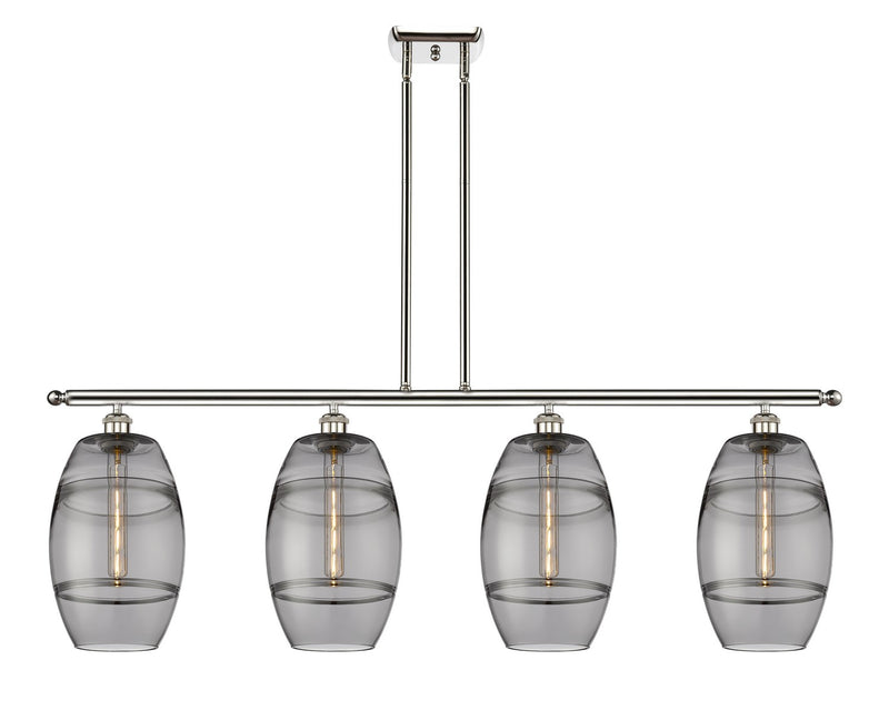Innovations 516-4I-PN-G557-8SM Four Light Island Pendant, Polished Nickel