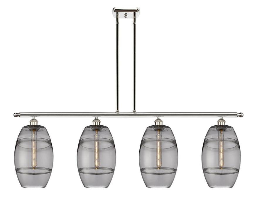 Innovations 516-4I-PN-G557-8SM Four Light Island Pendant, Polished Nickel