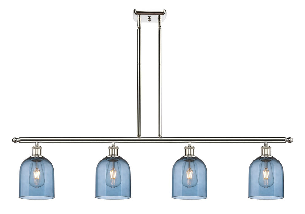 Innovations 516-4I-PN-G558-6BL Four Light Island Pendant, Polished Nickel